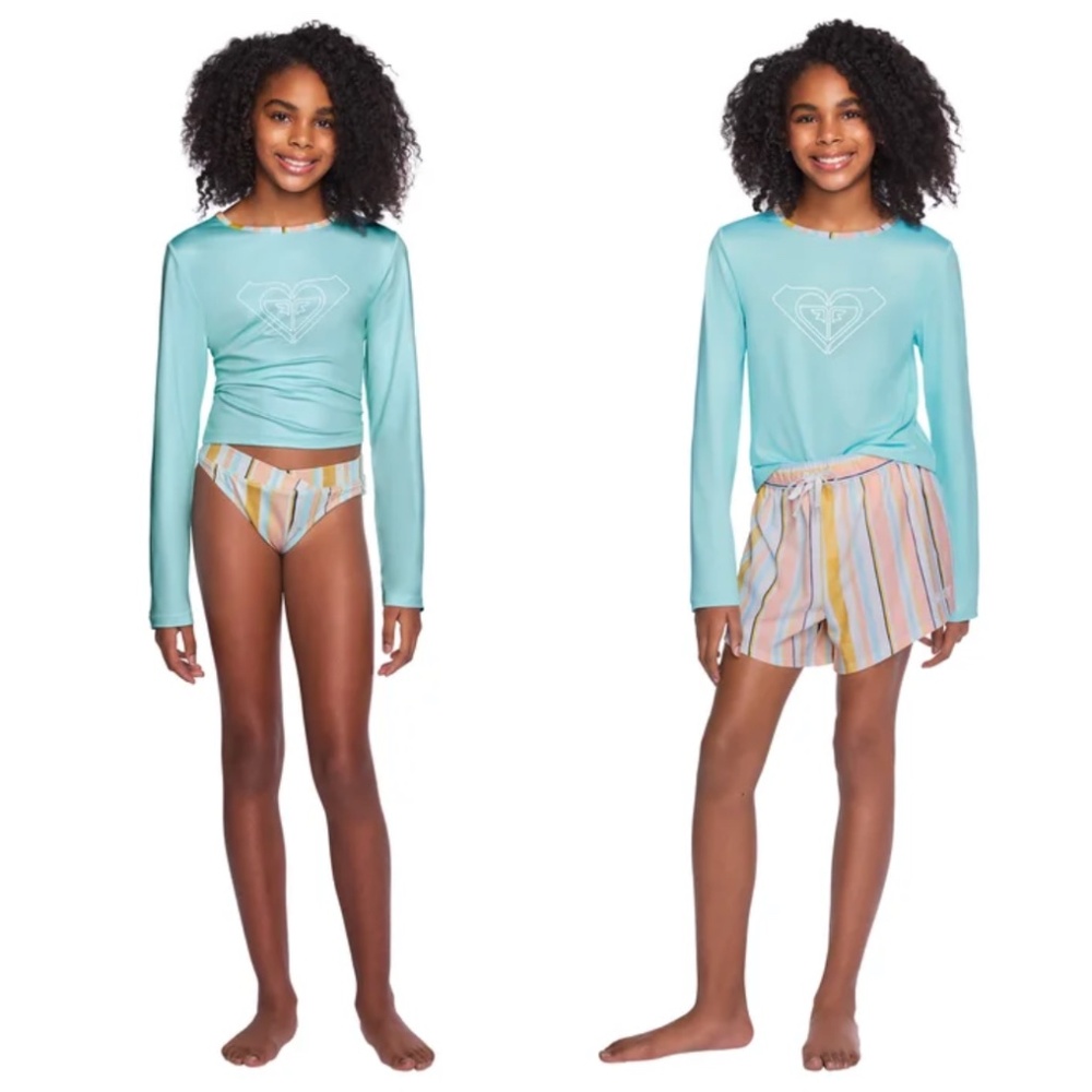 NEW Roxy 3-Piece Swim Set | Youth Girls Bikini & Cover-Up | Cruise Holiday 10/12
